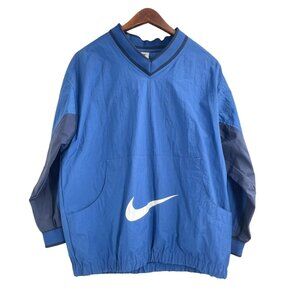 Vintage Nike Blue Pullover Windbreaker Youth Boys Size Medium 90s Y2k Big Swoosh